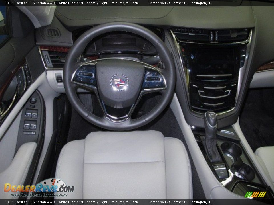 2014 Cadillac CTS Sedan AWD White Diamond Tricoat / Light Platinum/Jet Black Photo #19