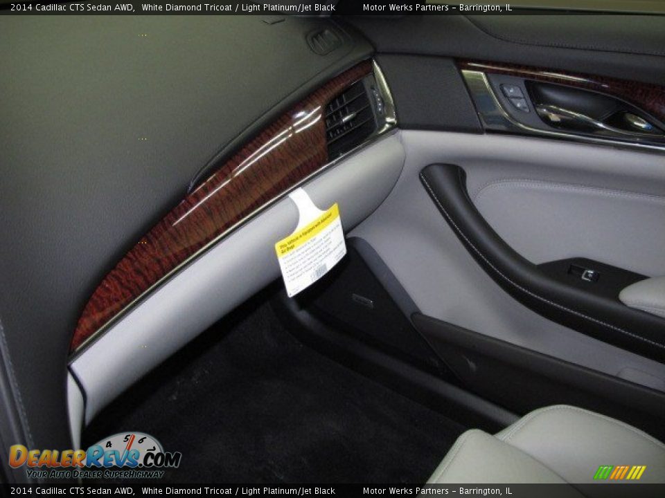 2014 Cadillac CTS Sedan AWD White Diamond Tricoat / Light Platinum/Jet Black Photo #23