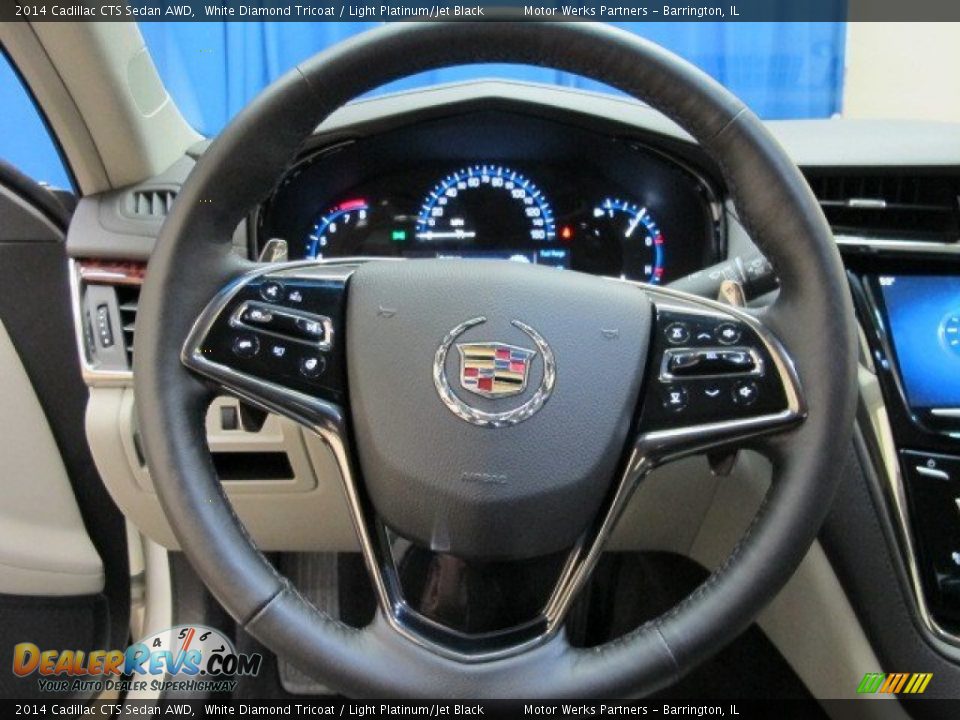 2014 Cadillac CTS Sedan AWD White Diamond Tricoat / Light Platinum/Jet Black Photo #26