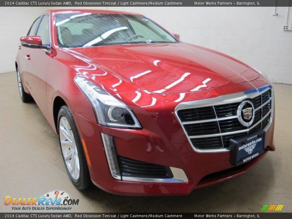 2014 Cadillac CTS Luxury Sedan AWD Red Obsession Tintcoat / Light Cashmere/Medium Cashmere Photo #1