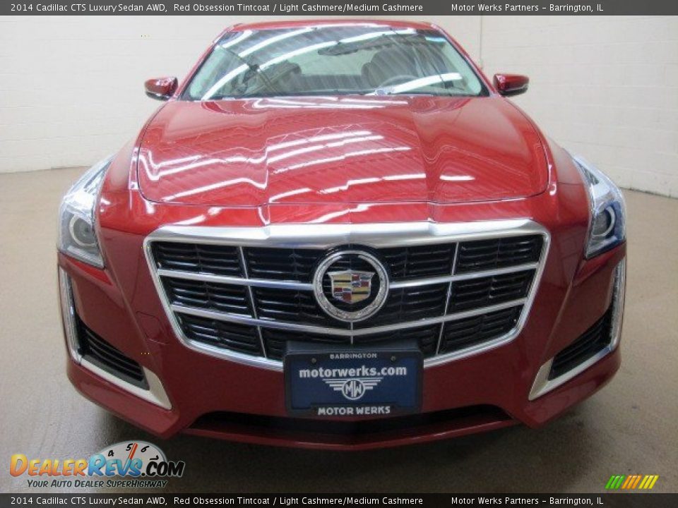 2014 Cadillac CTS Luxury Sedan AWD Red Obsession Tintcoat / Light Cashmere/Medium Cashmere Photo #2