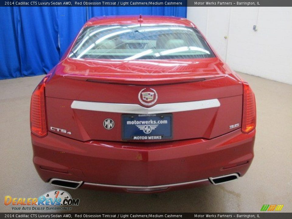 2014 Cadillac CTS Luxury Sedan AWD Red Obsession Tintcoat / Light Cashmere/Medium Cashmere Photo #6