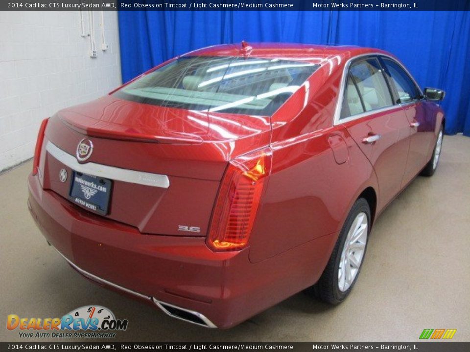 2014 Cadillac CTS Luxury Sedan AWD Red Obsession Tintcoat / Light Cashmere/Medium Cashmere Photo #7