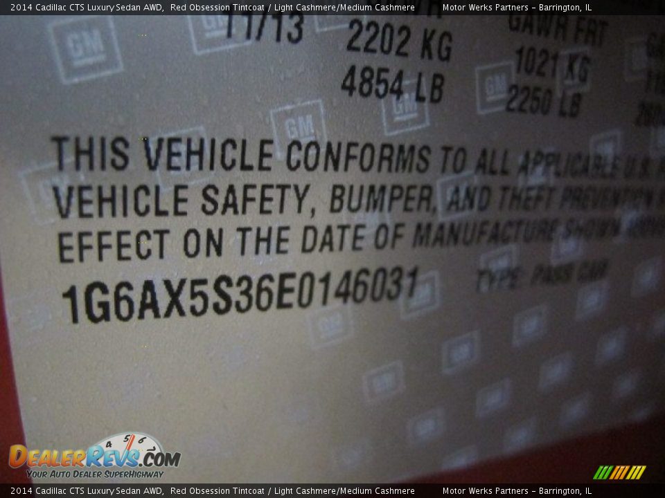 2014 Cadillac CTS Luxury Sedan AWD Red Obsession Tintcoat / Light Cashmere/Medium Cashmere Photo #23