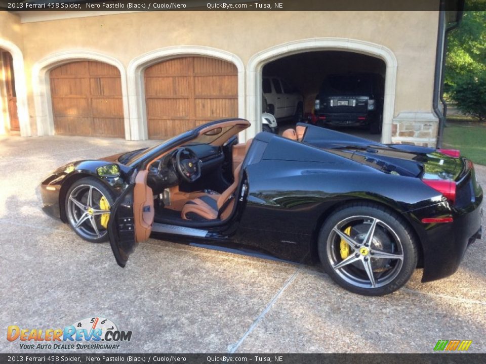 2013 Ferrari 458 Spider Nero Pastello (Black) / Cuoio/Nero Photo #2