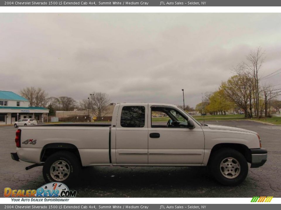 2004 Chevrolet Silverado 1500 LS Extended Cab 4x4 Summit White / Medium Gray Photo #8