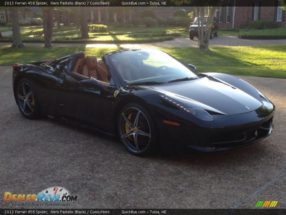 2013 Ferrari 458 Spider Nero Pastello (Black) / Cuoio/Nero Photo #7