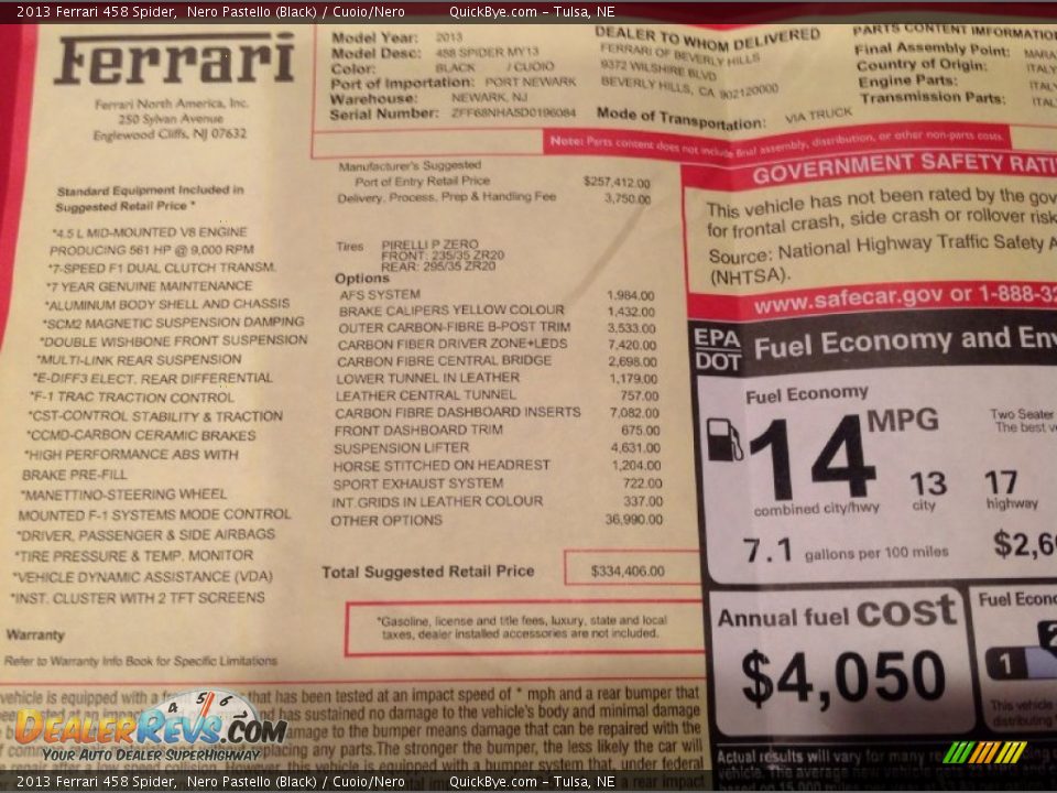2013 Ferrari 458 Spider Nero Pastello (Black) / Cuoio/Nero Photo #26