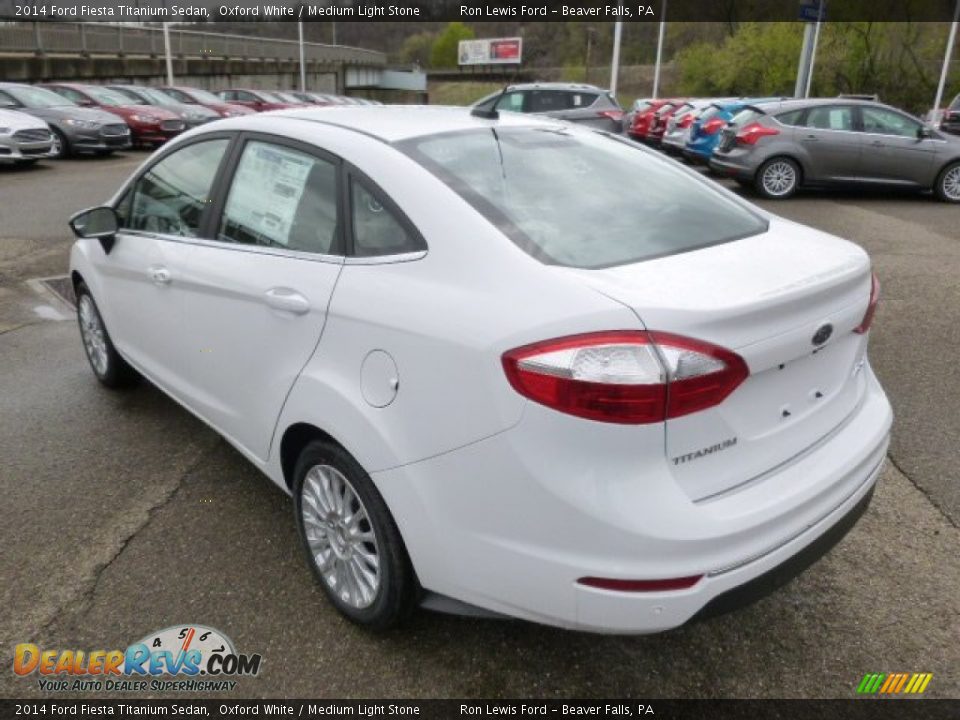 2014 Ford Fiesta Titanium Sedan Oxford White / Medium Light Stone Photo #6