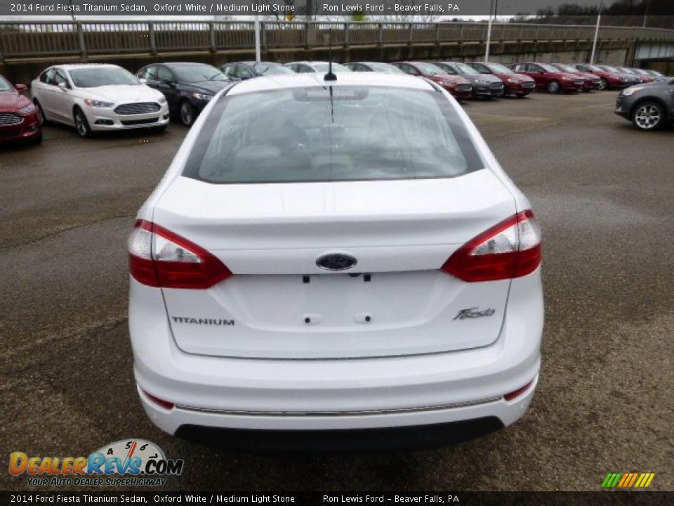 2014 Ford Fiesta Titanium Sedan Oxford White / Medium Light Stone Photo #7