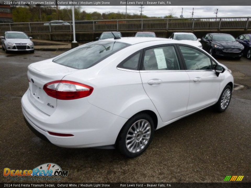 2014 Ford Fiesta Titanium Sedan Oxford White / Medium Light Stone Photo #8
