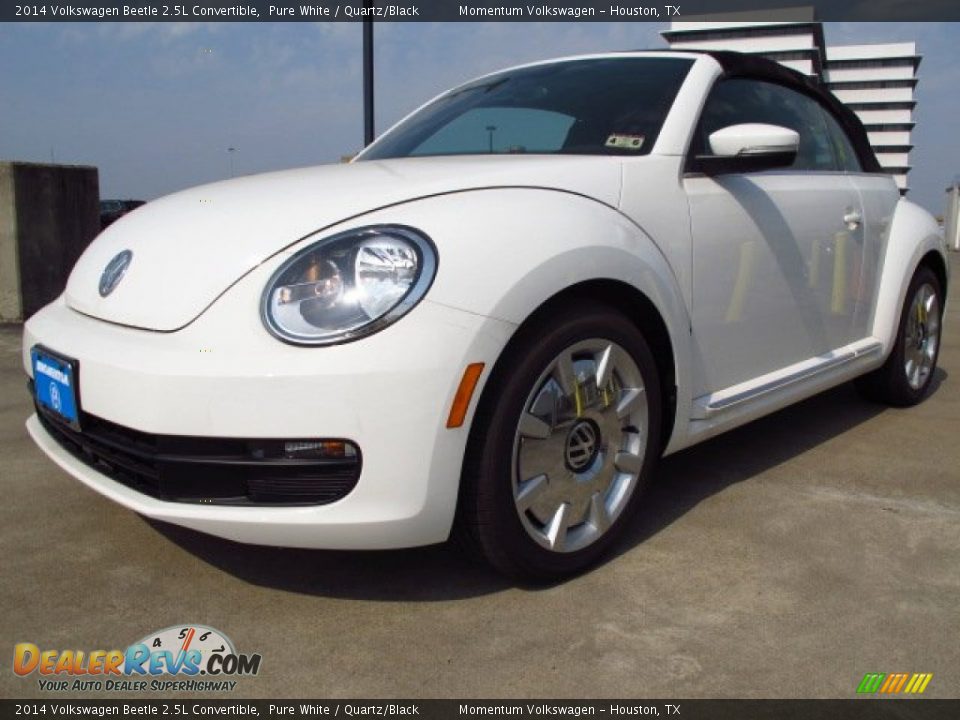 2014 Volkswagen Beetle 2.5L Convertible Pure White / Quartz/Black Photo #3