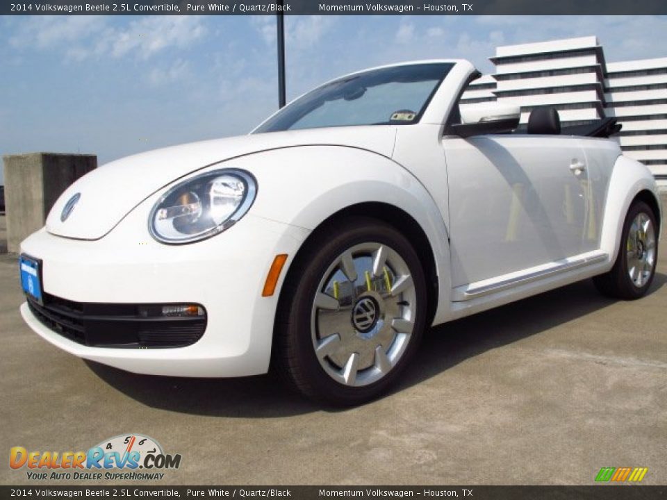 2014 Volkswagen Beetle 2.5L Convertible Pure White / Quartz/Black Photo #8