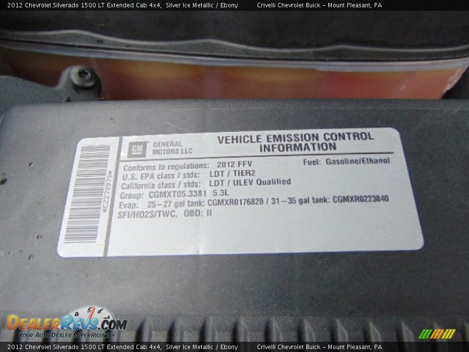 2012 Chevrolet Silverado 1500 LT Extended Cab 4x4 Silver Ice Metallic / Ebony Photo #14