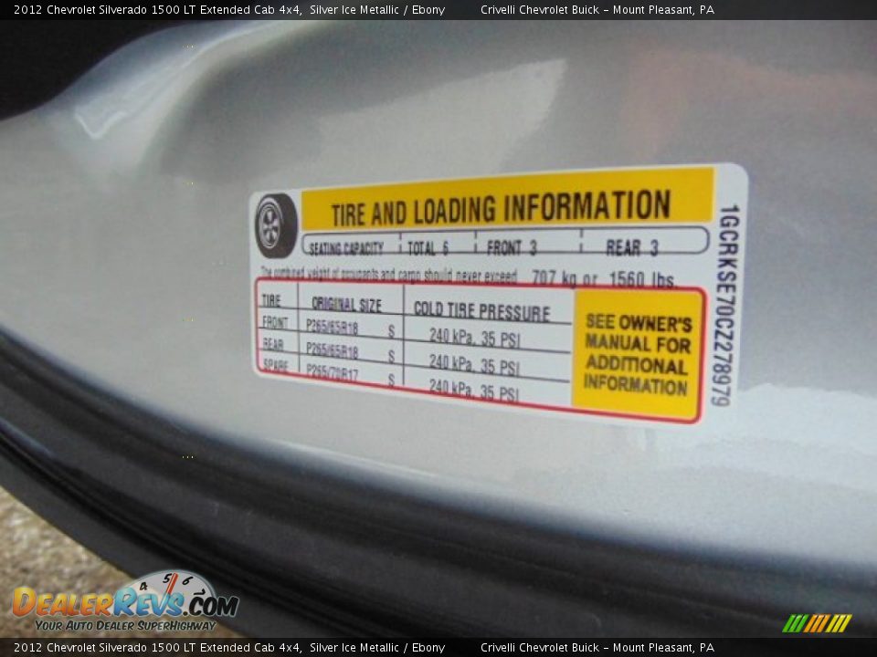 2012 Chevrolet Silverado 1500 LT Extended Cab 4x4 Silver Ice Metallic / Ebony Photo #31