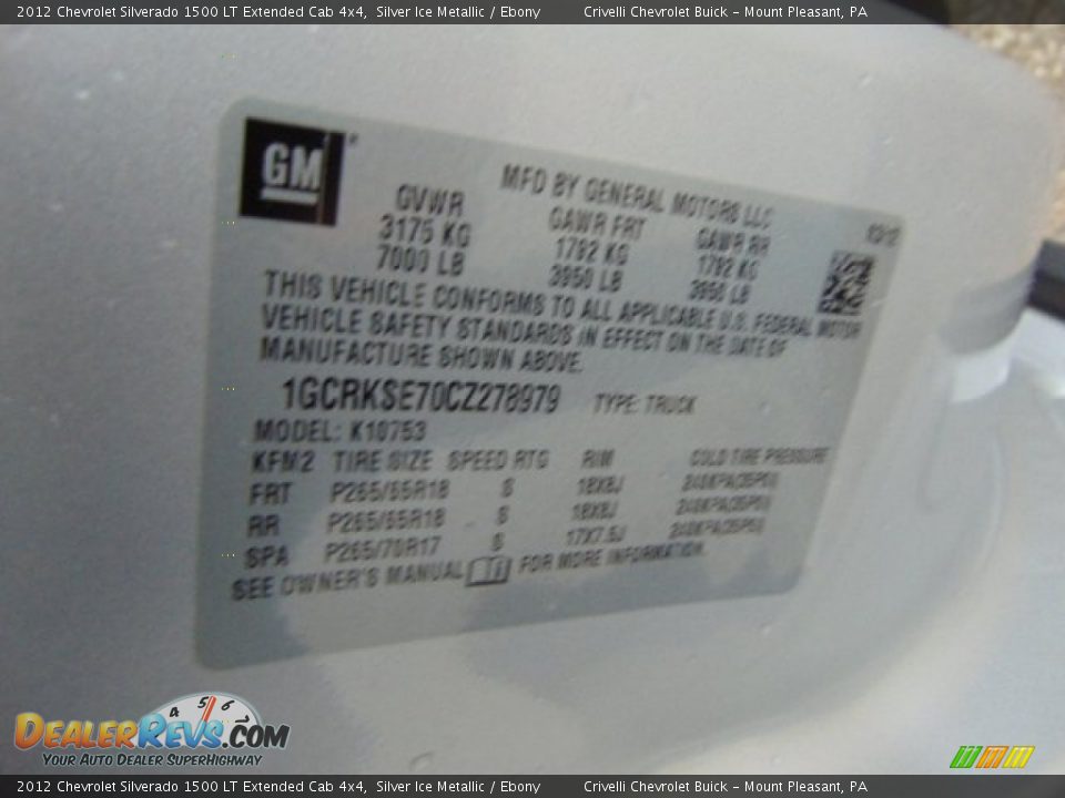 2012 Chevrolet Silverado 1500 LT Extended Cab 4x4 Silver Ice Metallic / Ebony Photo #33