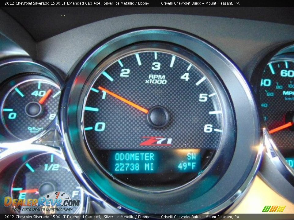 2012 Chevrolet Silverado 1500 LT Extended Cab 4x4 Silver Ice Metallic / Ebony Photo #35