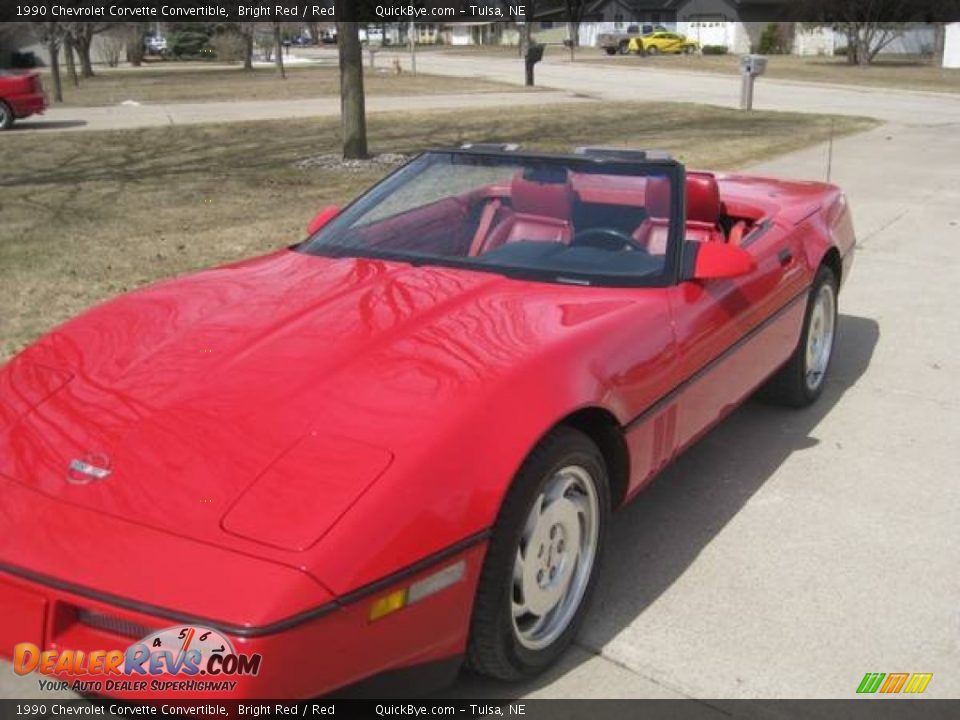 1990 Chevrolet Corvette Convertible Bright Red / Red Photo #2