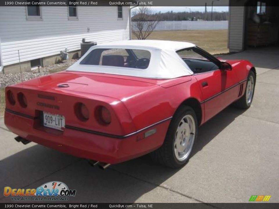 1990 Chevrolet Corvette Convertible Bright Red / Red Photo #4