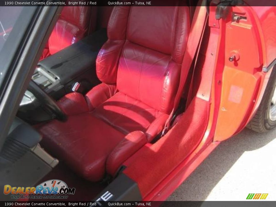 1990 Chevrolet Corvette Convertible Bright Red / Red Photo #8
