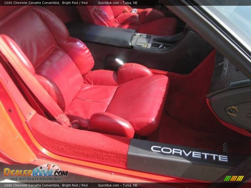 1990 Chevrolet Corvette Convertible Bright Red / Red Photo #9