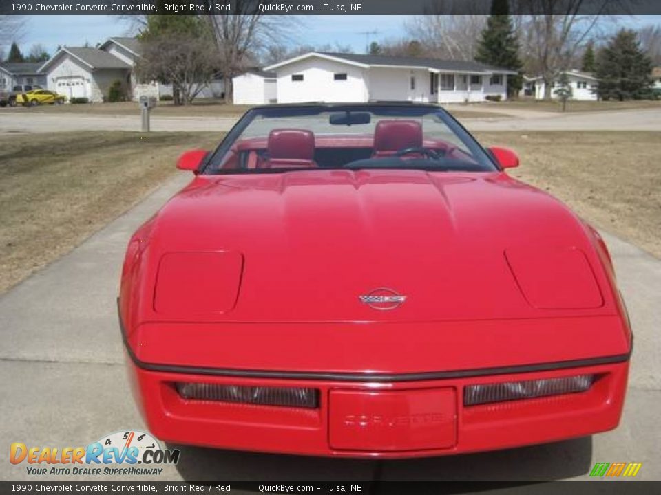 1990 Chevrolet Corvette Convertible Bright Red / Red Photo #11
