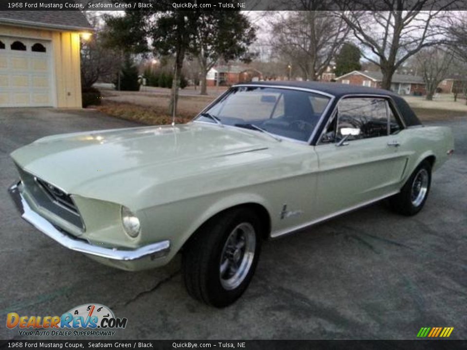 1968 Ford Mustang Coupe Seafoam Green / Black Photo #1