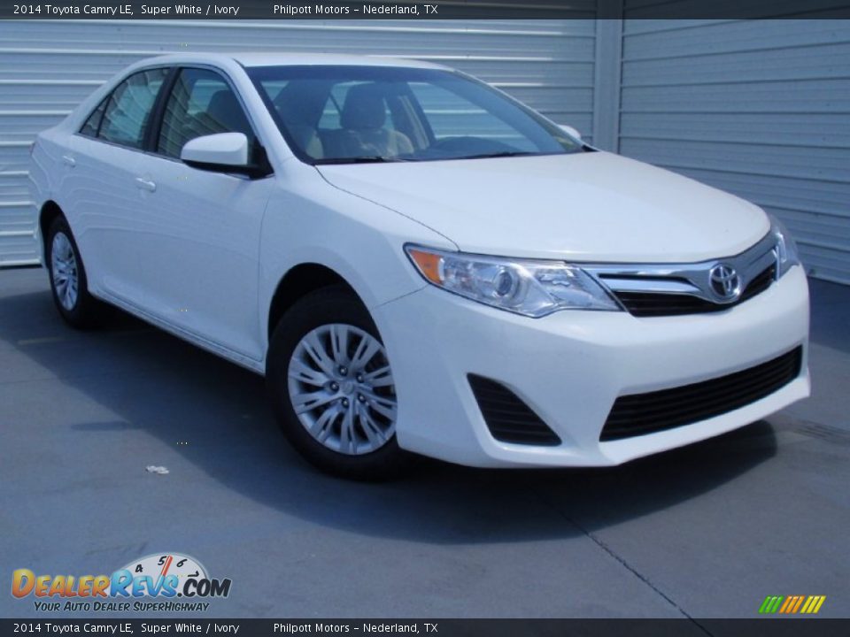 2014 Toyota Camry LE Super White / Ivory Photo #1