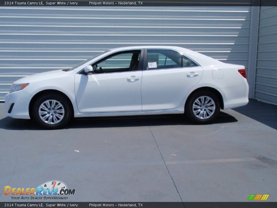 2014 Toyota Camry LE Super White / Ivory Photo #6