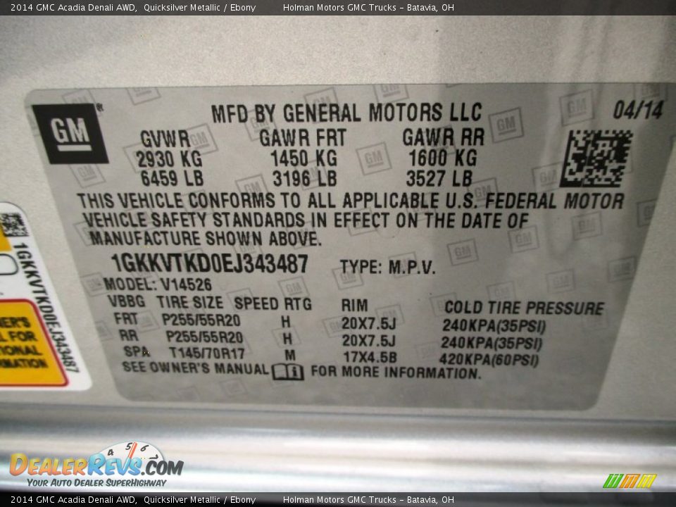 2014 GMC Acadia Denali AWD Quicksilver Metallic / Ebony Photo #5