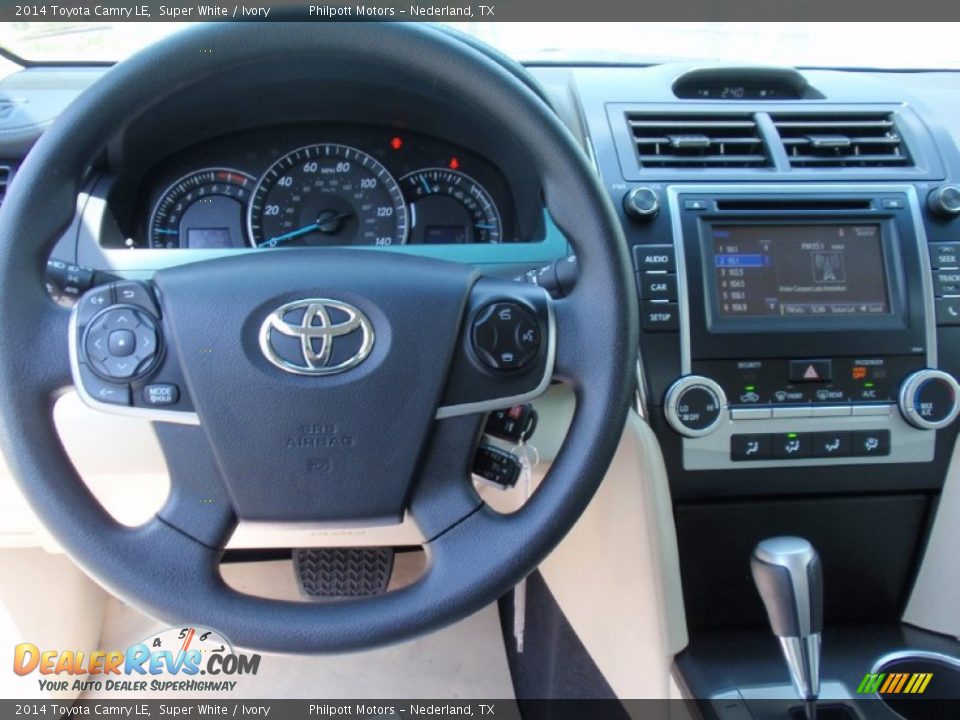 2014 Toyota Camry LE Super White / Ivory Photo #27