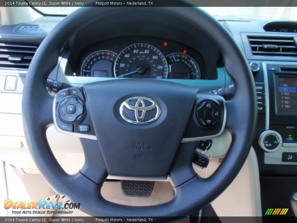2014 Toyota Camry LE Super White / Ivory Photo #29