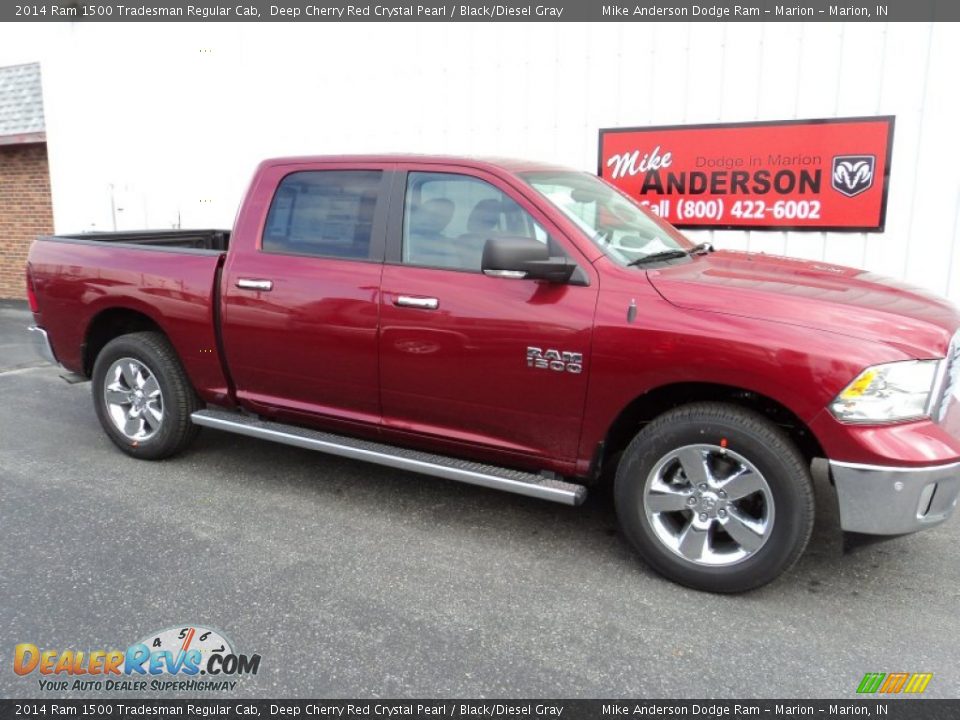 2014 Ram 1500 Tradesman Regular Cab Deep Cherry Red Crystal Pearl / Black/Diesel Gray Photo #2