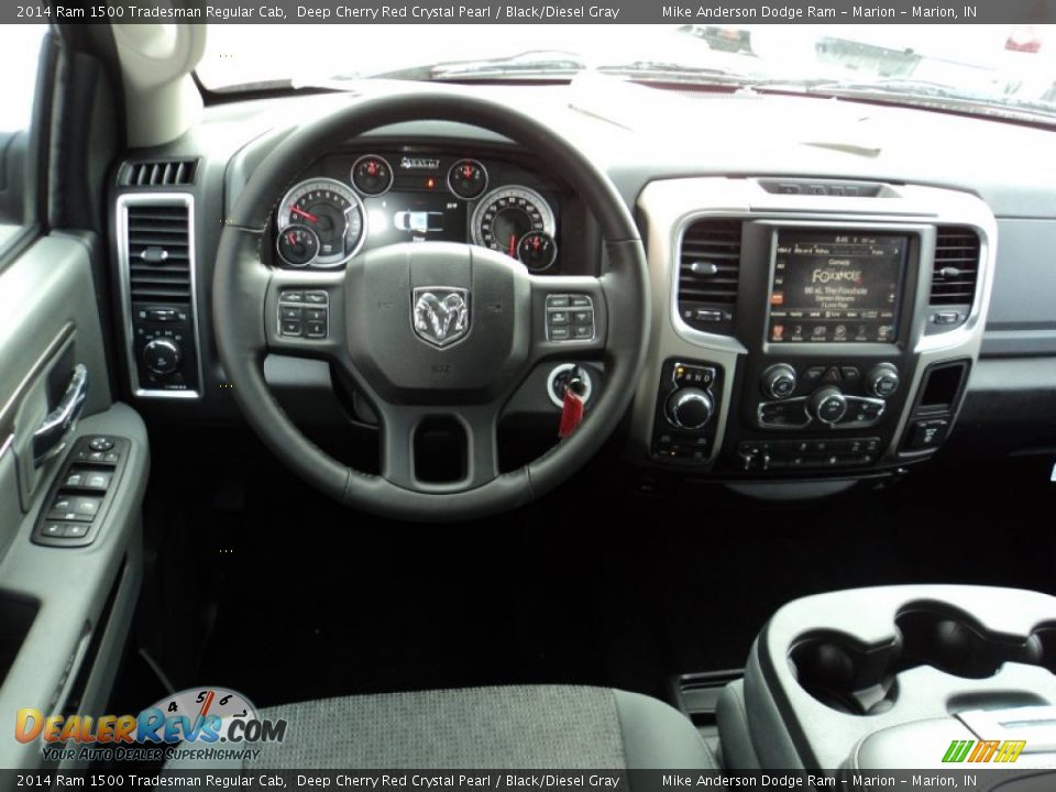 2014 Ram 1500 Tradesman Regular Cab Deep Cherry Red Crystal Pearl / Black/Diesel Gray Photo #4