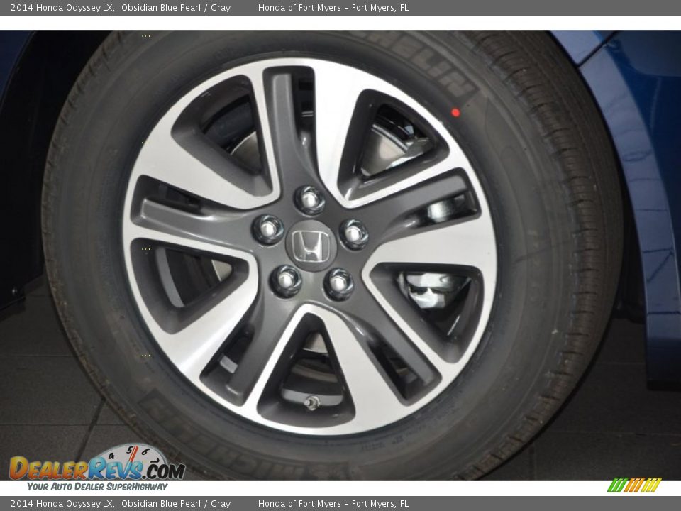 2014 Honda Odyssey LX Obsidian Blue Pearl / Gray Photo #3