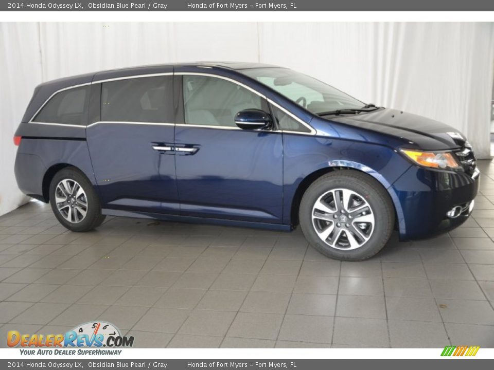 2014 Honda Odyssey LX Obsidian Blue Pearl / Gray Photo #4