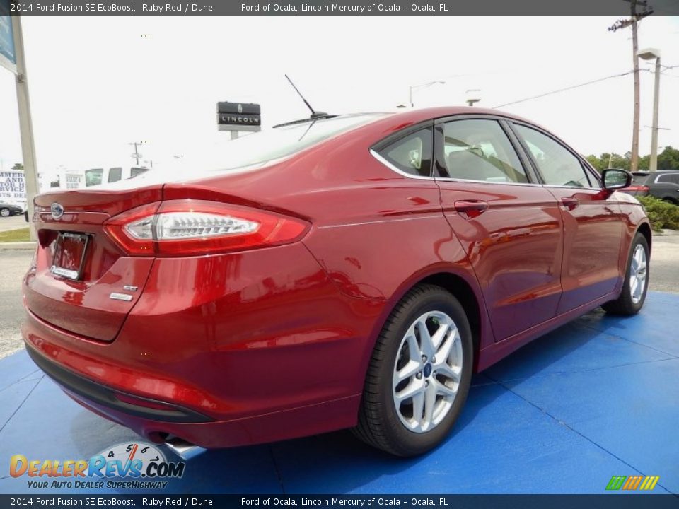 2014 Ford Fusion SE EcoBoost Ruby Red / Dune Photo #3