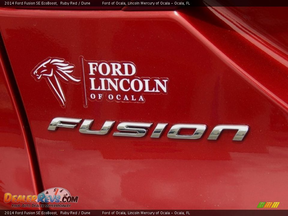 2014 Ford Fusion SE EcoBoost Ruby Red / Dune Photo #4