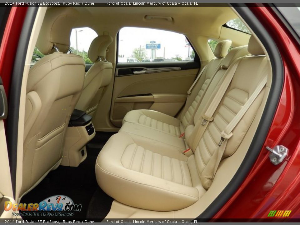 2014 Ford Fusion SE EcoBoost Ruby Red / Dune Photo #7