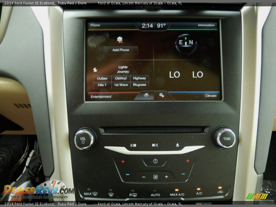 2014 Ford Fusion SE EcoBoost Ruby Red / Dune Photo #10