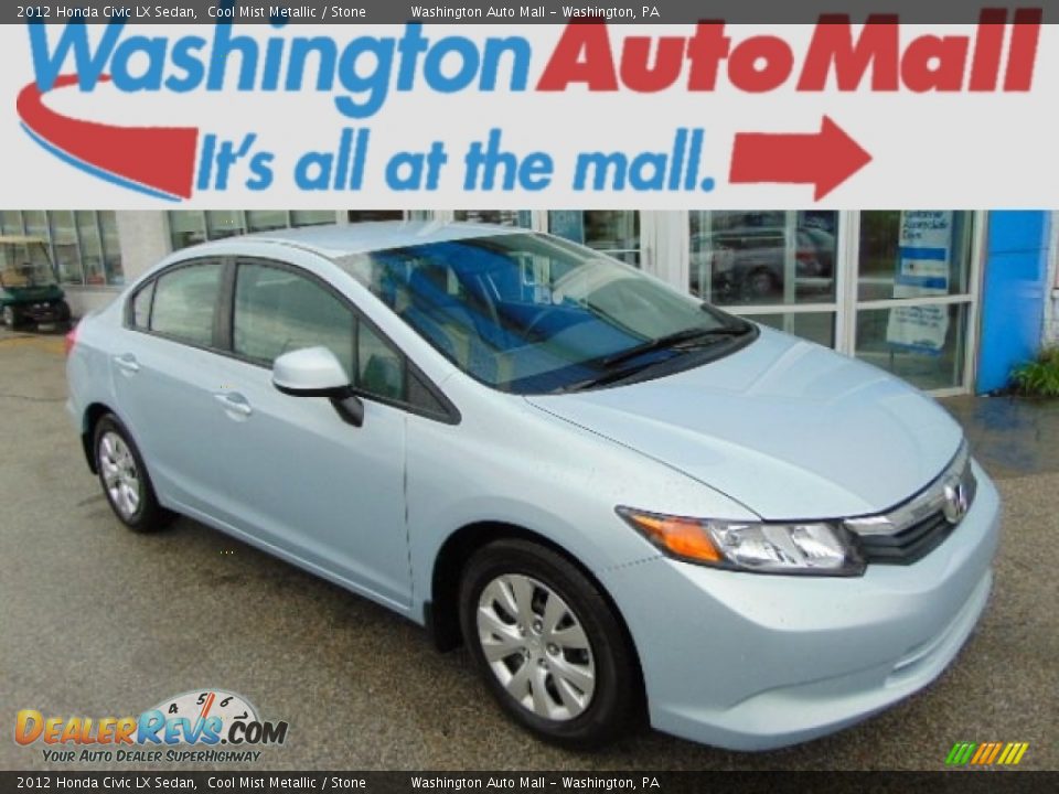 2012 Honda Civic LX Sedan Cool Mist Metallic / Stone Photo #1