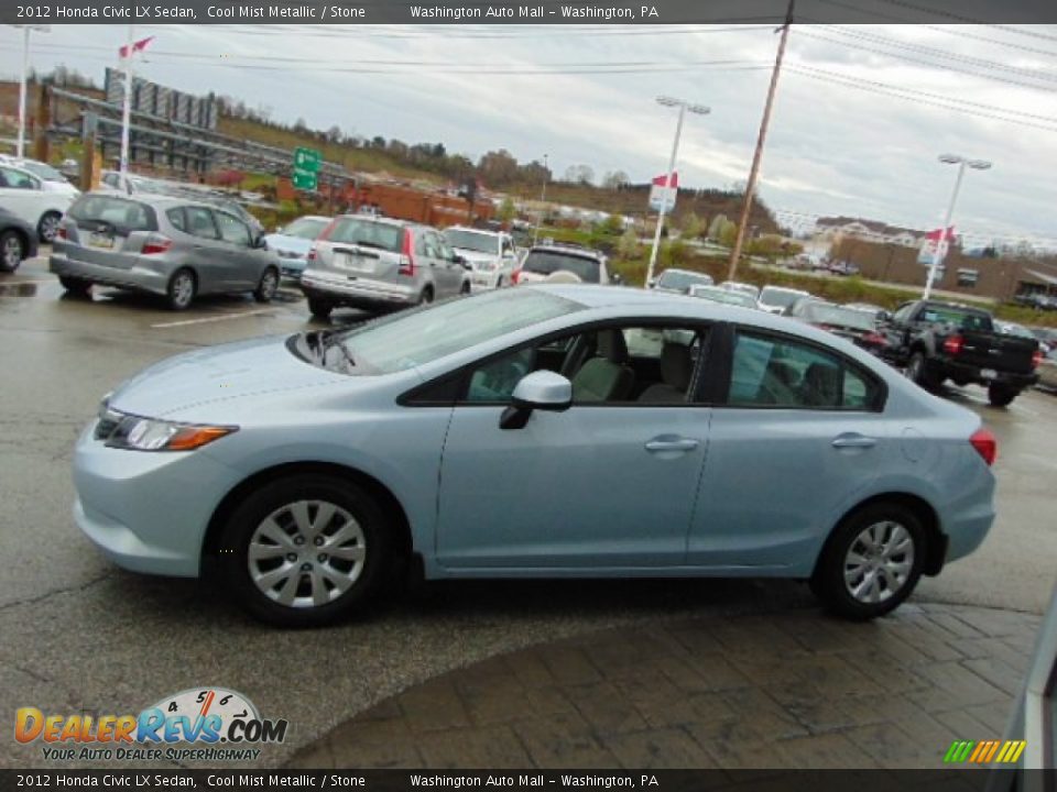 2012 Honda Civic LX Sedan Cool Mist Metallic / Stone Photo #6