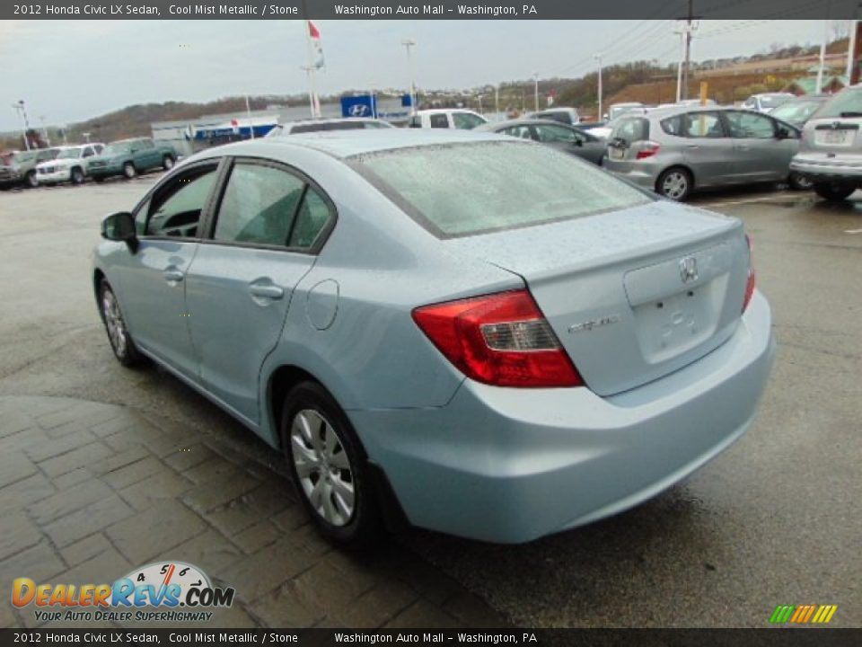 2012 Honda Civic LX Sedan Cool Mist Metallic / Stone Photo #7