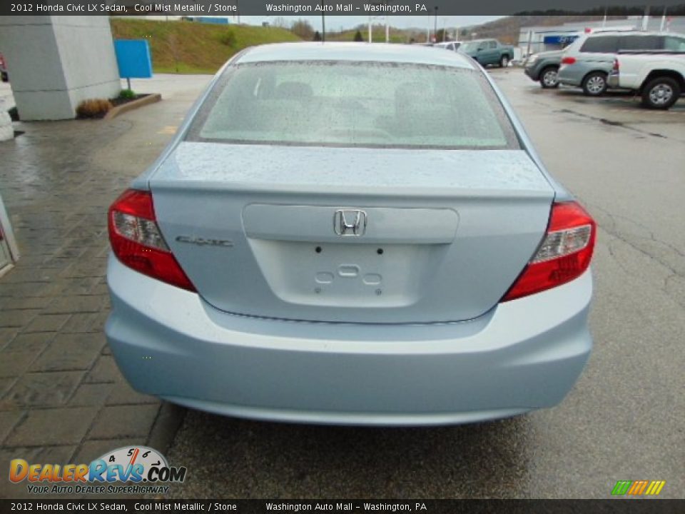 2012 Honda Civic LX Sedan Cool Mist Metallic / Stone Photo #8