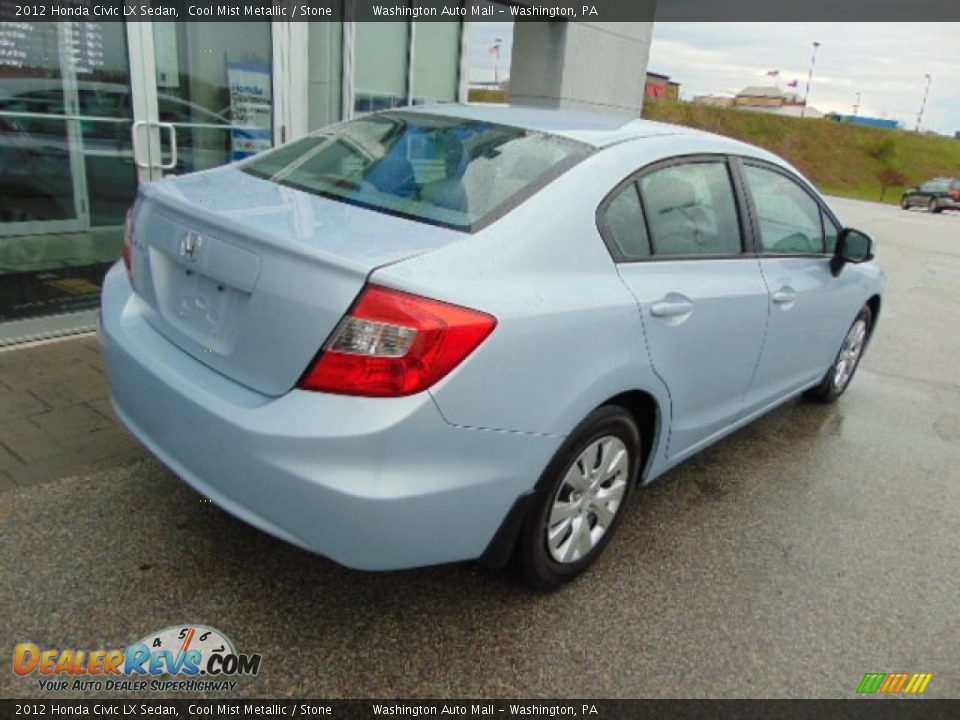 2012 Honda Civic LX Sedan Cool Mist Metallic / Stone Photo #9