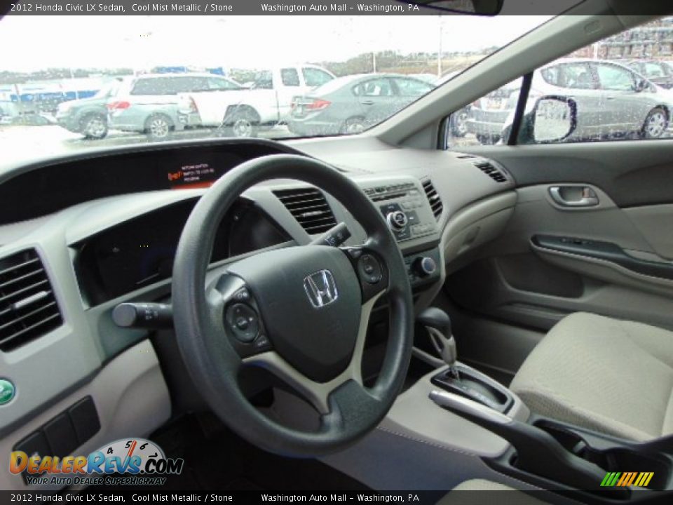 2012 Honda Civic LX Sedan Cool Mist Metallic / Stone Photo #10