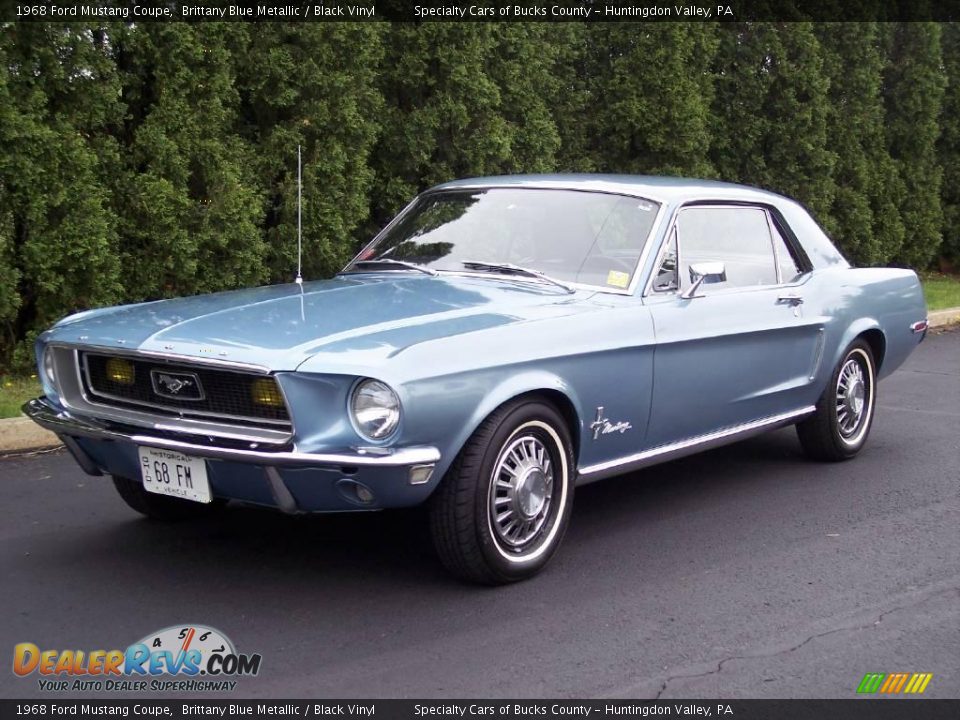 1968 Ford Mustang Coupe Brittany Blue Metallic / Black Vinyl Photo #2