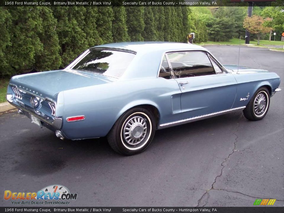 1968 Ford Mustang Coupe Brittany Blue Metallic / Black Vinyl Photo #3