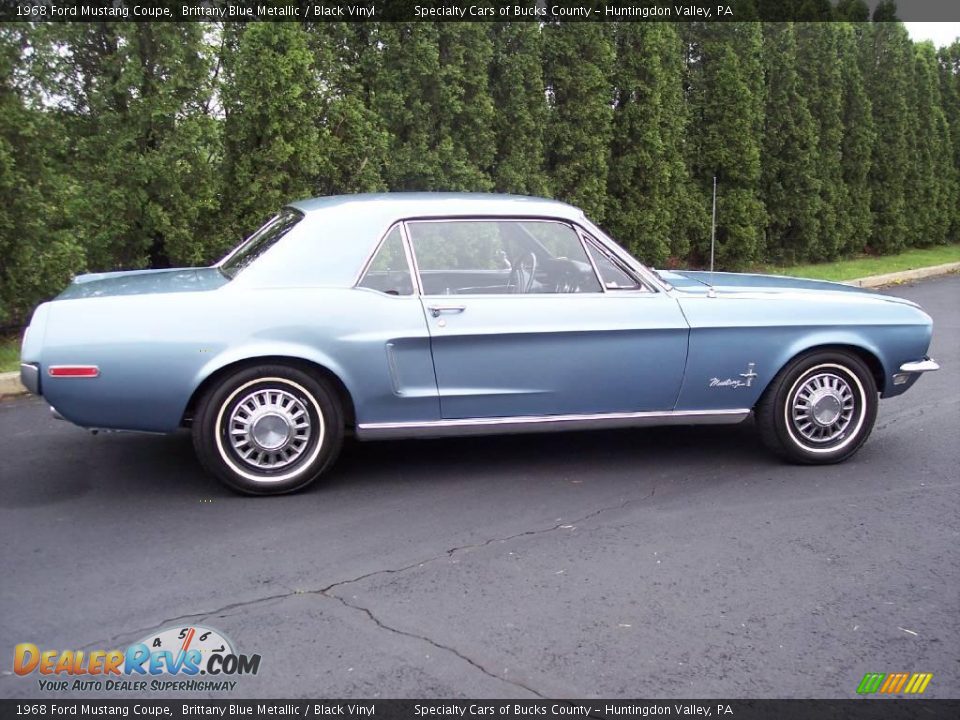 1968 Ford Mustang Coupe Brittany Blue Metallic / Black Vinyl Photo #4