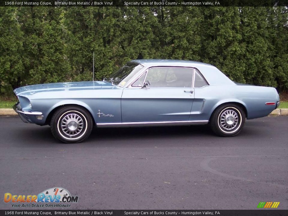 1968 Ford Mustang Coupe Brittany Blue Metallic / Black Vinyl Photo #6